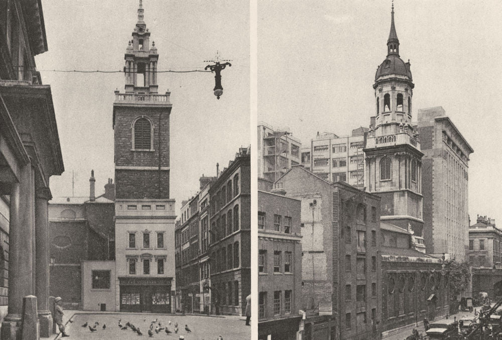 LONDON. Wren churches. St. Stephen's, Walbrook. St Magnus The Martyr 1926